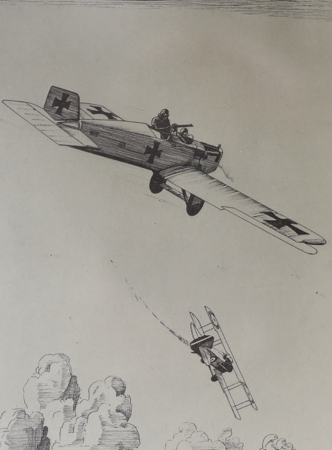 Howard Leigh (1909-1942), three etchings, 'Junker monoplane', 'Pfalz D XII' and 'Gloster Gauntlets', two signed in pencil, one in the plate, largest 13x 10cm